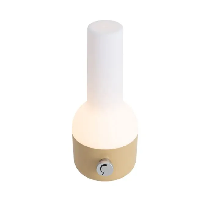 Outdoor-Tischleuchte Gold mit Weiß inkl. wiederaufladbarem LED IP44 - Haard