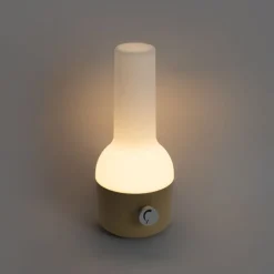 Outdoor-Tischleuchte Gold mit Weiß inkl. wiederaufladbarem LED IP44 - Haard