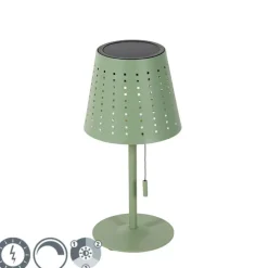 Outdoor-Tischleuchte grün inkl. LED 3-stufig dimmbar wiederaufladbar und Solar - Ferre