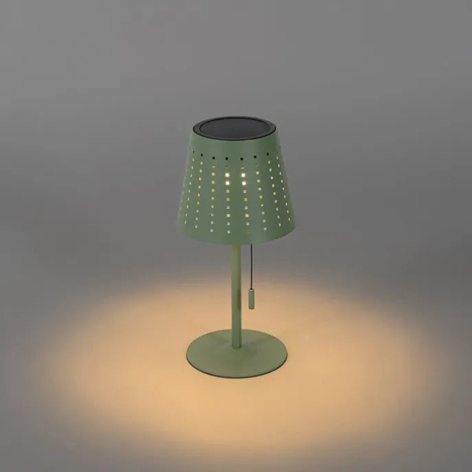 Outdoor-Tischleuchte grün inkl. LED 3-stufig dimmbar wiederaufladbar und Solar - Ferre