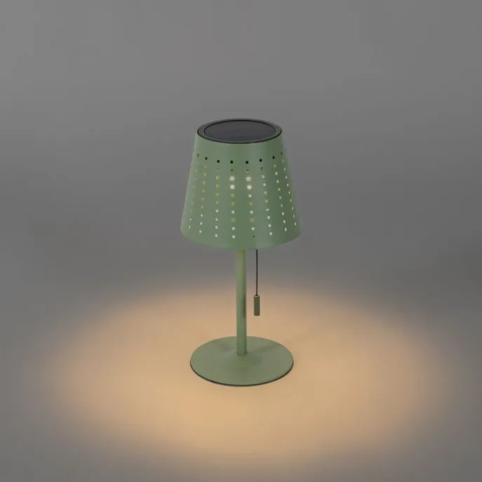 Outdoor-Tischleuchte grün inkl. LED 3-stufig dimmbar wiederaufladbar und Solar - Ferre