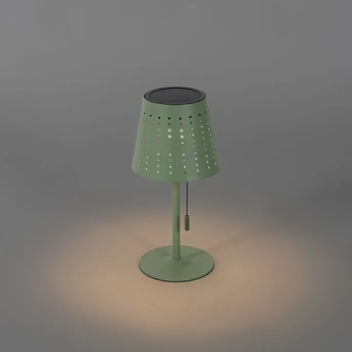 Outdoor-Tischleuchte grün inkl. LED 3-stufig dimmbar wiederaufladbar und Solar - Ferre