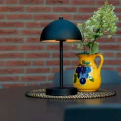 Outdoor-Tischleuchte Pilz schwarz wiederaufladbar 3-stufig dimmbar - Keira