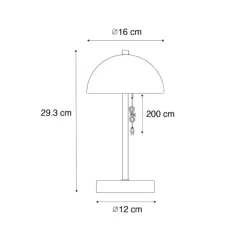 Outdoor-Tischleuchte Pilz Weiß Wiederaufladbar 3-stufig Dimmbar - Keira