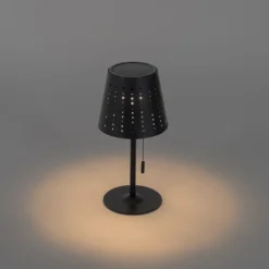 Outdoor-Tischleuchte schwarz inkl. LED 3-stufig dimmbar wiederaufladbar und Solar - Ferre