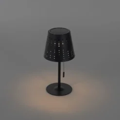 Outdoor-Tischleuchte schwarz inkl. LED 3-stufig dimmbar wiederaufladbar und Solar - Ferre