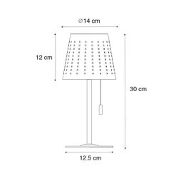 Outdoor-Tischleuchte schwarz inkl. LED 3-stufig dimmbar wiederaufladbar und Solar - Ferre