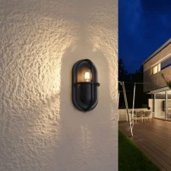 Outdoor-Wandleuchte schwarz oval IP65 - Target