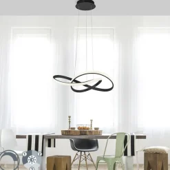 Pendelleuchte Schwarz 57 cm 3-Stufen-Dimmbar inkl. LED - Viola Due