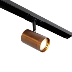 1-Phasen-Schienensystem dunkelbronze mit 4 Strahlern und I-Netzteil quadratisch - Jeana