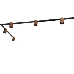 1-Phasen-Schienensystem mit 5 Spots in Dunkelbronze und Schwarz - Rondoo Up