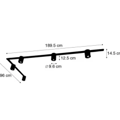 1-Phasen-Schienensystem mit 5 Spots in Dunkelbronze und Schwarz - Rondoo Up