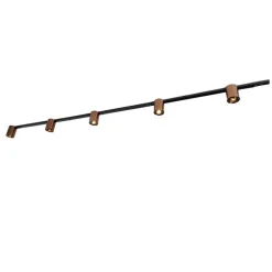 1-Phasen-Schienensystem mit 5 Spots in Dunkelbronze und Schwarz - Rondoo Up