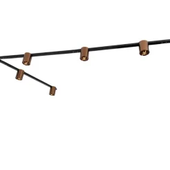 1-Phasen-Schienensystem mit 5 Spots in Dunkelbronze und Schwarz - Rondoo Up