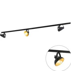 1-Phasen-Schienensystem mit 3 Strahlern schwarz verstellbar - Magnax