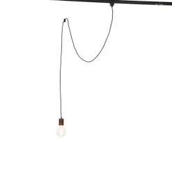 1-Phasen-Schienensystem mit 3 Strahlern und Hängelampen dunkelbronze - Cavalux Jeana