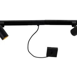 1-Phasen-Schienensystem schwarz mit 4 Strahlern und I-Netzteil quadratisch - Jeana