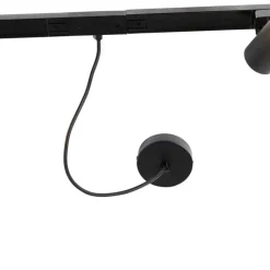 1-Phasen-Schienensystem schwarz mit 4 Strahlern und 1 Netzteil rund - Jeana