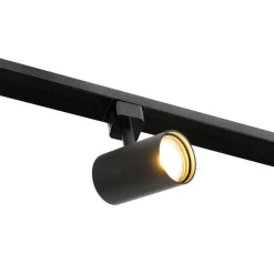 1-Phasen-Schienensystem schwarz mit 4 Strahlern und 1 Netzteil rund - Jeana