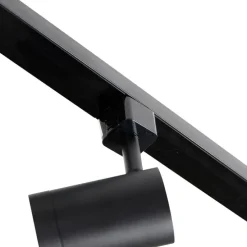 1-Phasen-Schienensystem schwarz mit 4 Strahlern und 1 Netzteil rund - Jeana