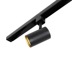 1-Phasen-Schienensystem schwarz mit 4 Strahlern und 1 Netzteil rund - Jeana