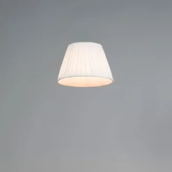 Plissee-Lampenschirm Weiß Rund Abgeschrägt 25/15/16.5