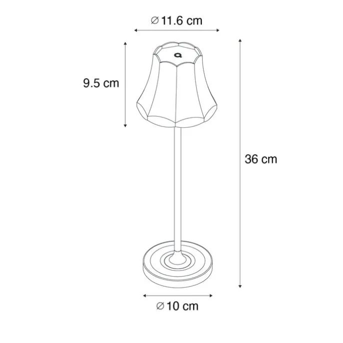 Retro Tischleuchte Gunmetal wiederaufladbar IP44 - Granny