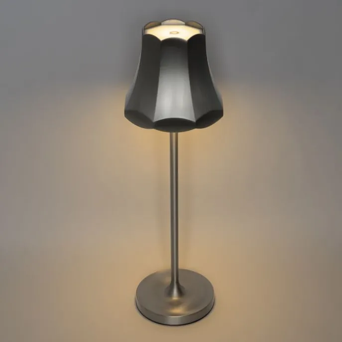 Retro Tischleuchte Gunmetal wiederaufladbar IP44 - Granny
