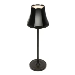 Retro Tischleuchte Schwarz wiederaufladbar IP44 - Granny