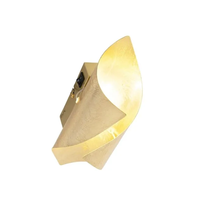 Retro Wandlampe Blattgold inkl. Schalter - Belle