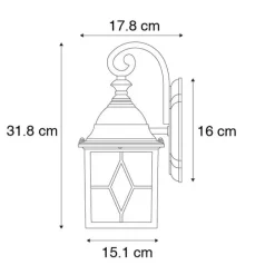 Romantische Außenwandleuchte Bronze - London