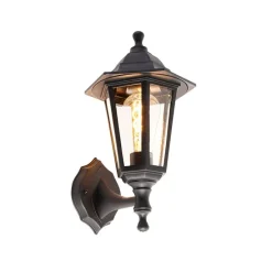 Romantische Außenwandleuchte schwarz IP44 - New Haven