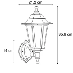 Romantische Außenwandleuchte schwarz IP44 - New Haven
