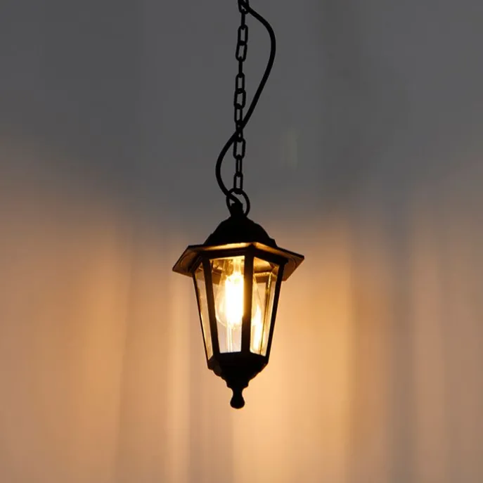 Romantische Hängeleuchte schwarz IP44 - New Haven
