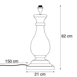 Rural Tischlampe Holz ohne Schatten - Klette