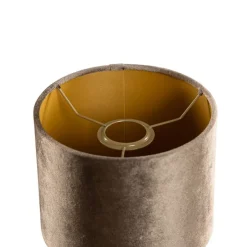 Samtlampenschirm Braun mit goldener Innenseite 18/18/14
