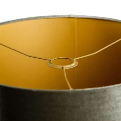 Samtlampenschirm grün mit goldener Innenseite 40/40/40