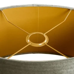 Samtlampenschirm grün mit goldener Innenseite oval 35/23/18