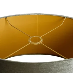 Samtlampenschirm grün mit goldener Innenseite oval 50/33/25