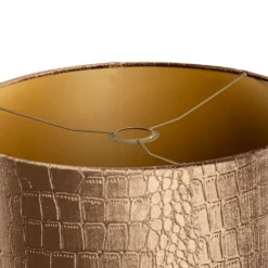 Samtlampenschirm Krokodil-Design mit goldener Innenseite 40/40/40