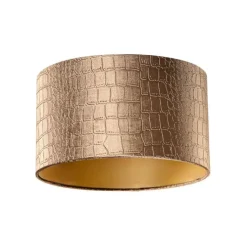 Samtlampenschirm Krokodil-Design mit goldener Innenseite 35/35/20