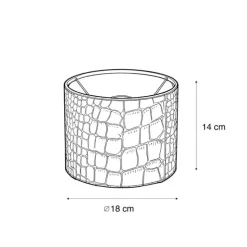 Samtlampenschirm Krokodil-Design mit goldener Innenseite 18/18/14