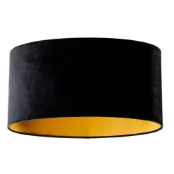 Samtlampenschirm schwarz oval 50/33/25