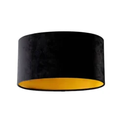 Samtlampenschirm schwarz oval 35/23/18