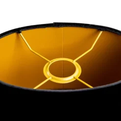 Samtlampenschirm schwarz oval 25/16/15