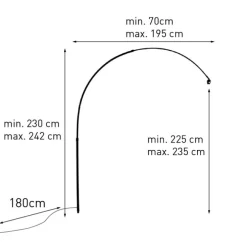 Schwarzer Bogen ohne Fuß für XXL-Bogenlampe
