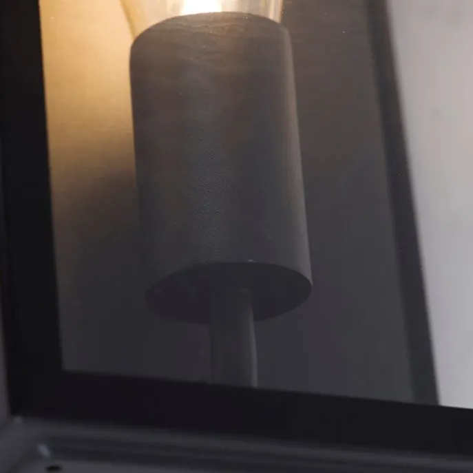 Set aus 2 Außenwandleuchten schwarz IP44 mit Glas - Rotterdam