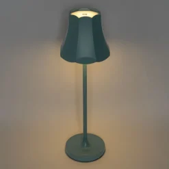 Set aus 2 Retro-Tischleuchten Mineralblau wiederaufladbar IP44 - Granny