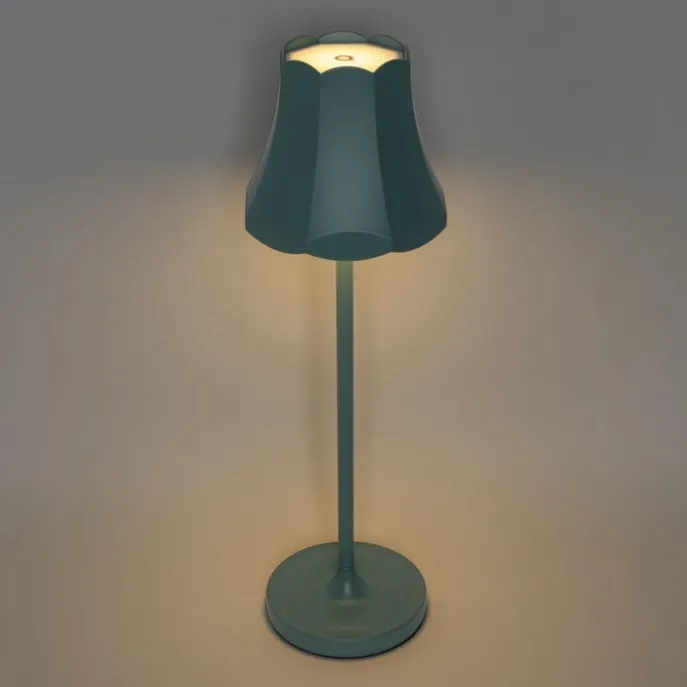 Set aus 2 Retro-Tischleuchten Mineralblau wiederaufladbar IP44 - Granny