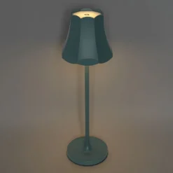 Set aus 2 Retro-Tischleuchten Mineralblau wiederaufladbar IP44 - Granny